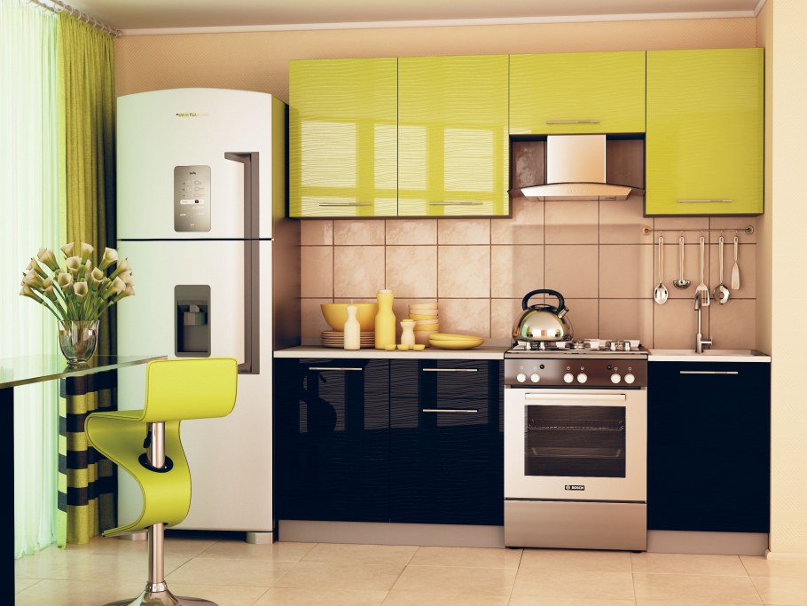 Кухня апельсин 2 метра БТС