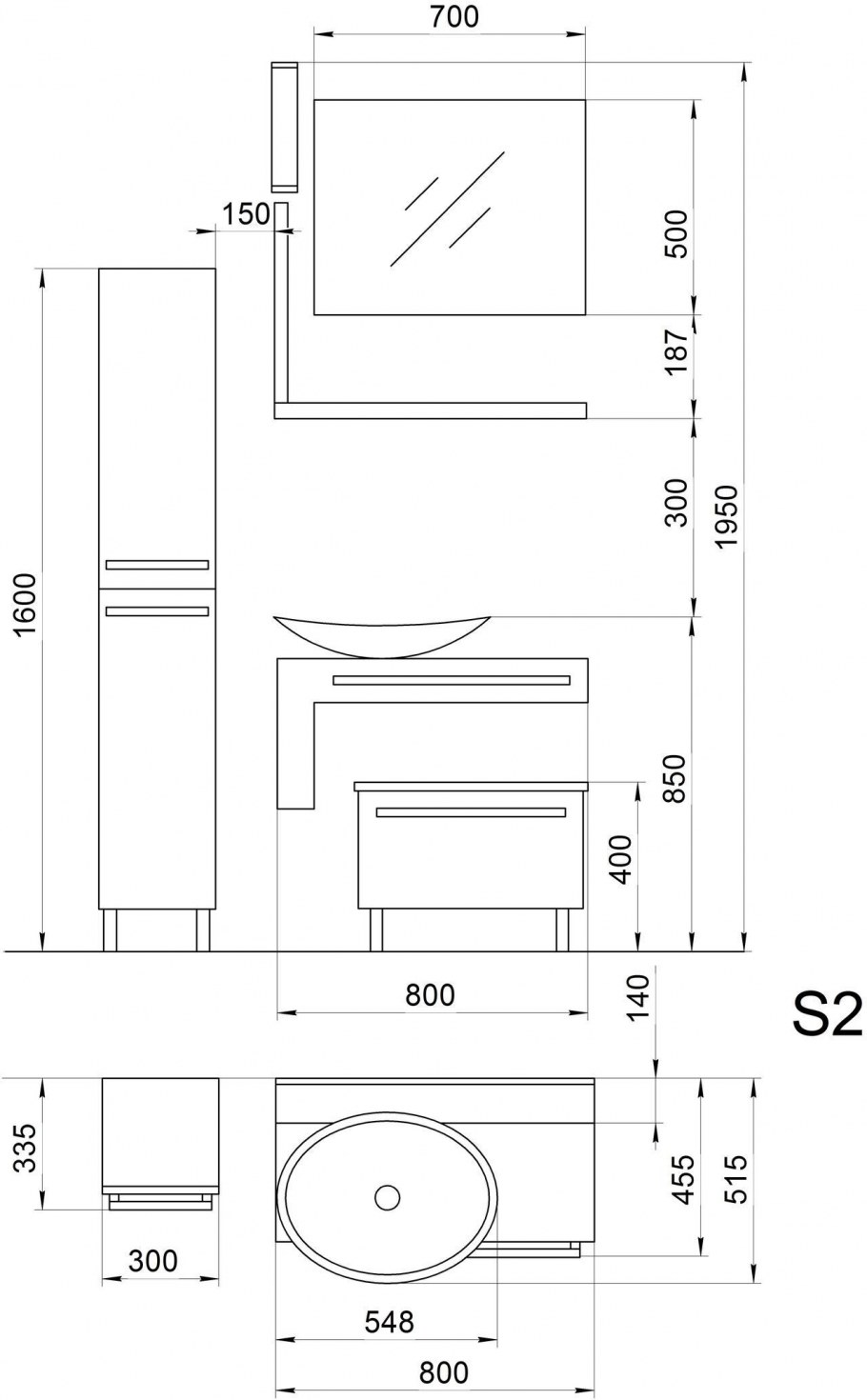 Мебель для ванной Валенте Северита