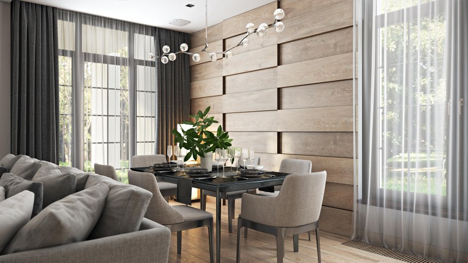 Стеновые панели в обеденной зоне