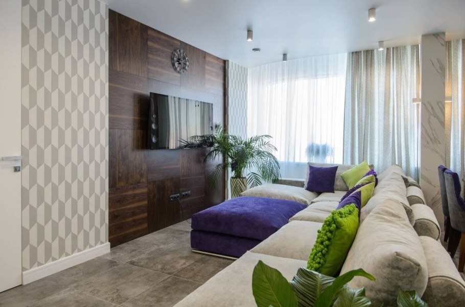 Акцентная стена в гостиной