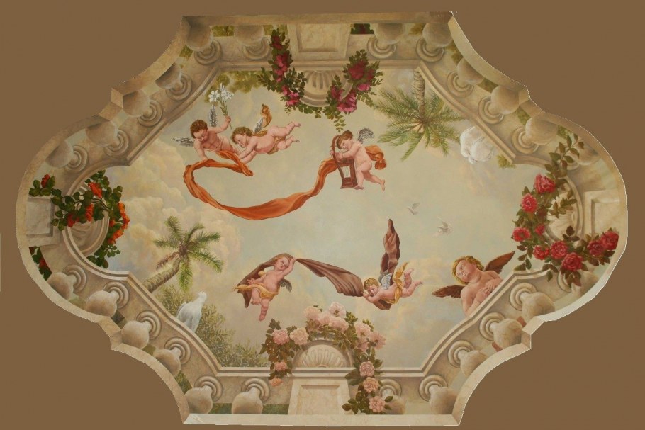 Имитация облаков на потолке