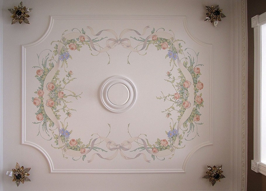 Альфрейные роспись цветы