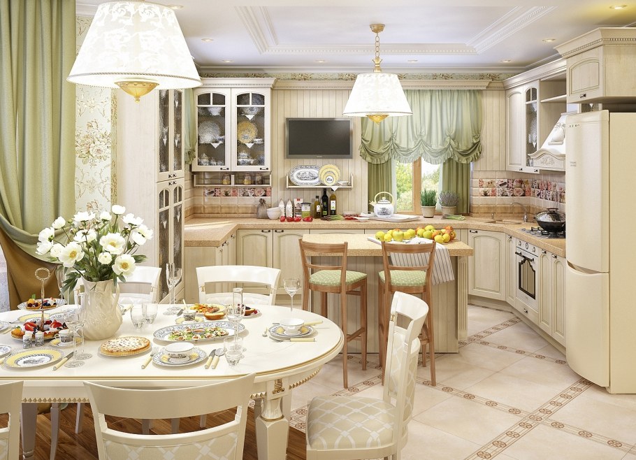 Кухня Прованс кухня гостиная Прованс