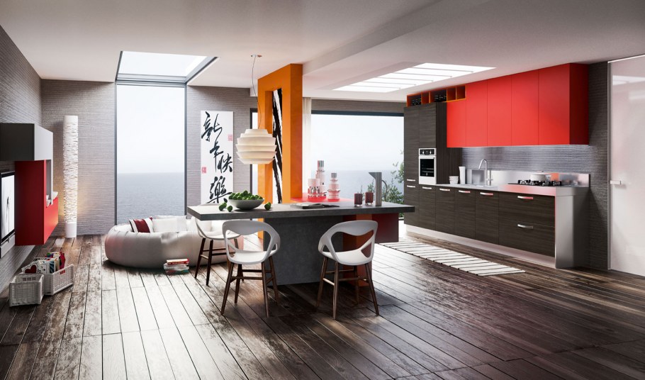 Хай-тек в интерьере кухни