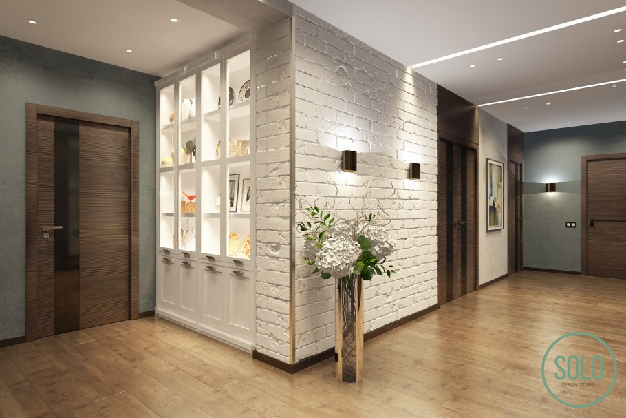 Плитка и ламинат в холле и прихожей