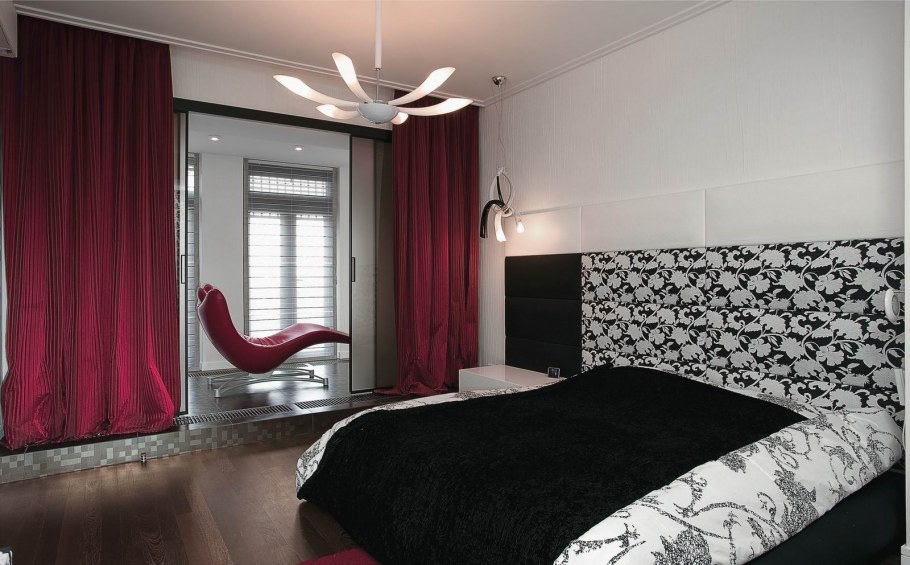 Спальня в темно фиолетовом цвете