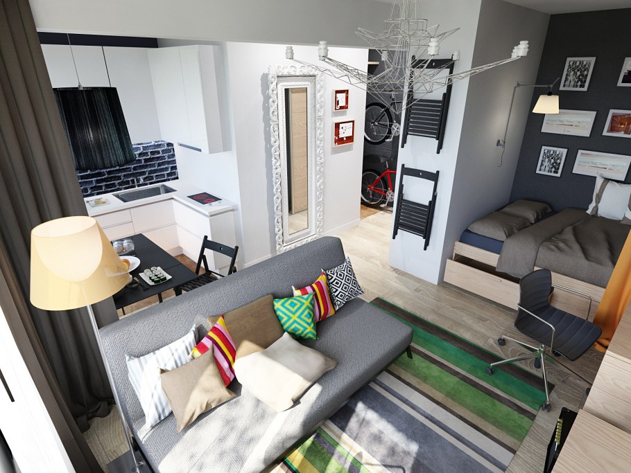 Интерьер однокомнатной квартиры