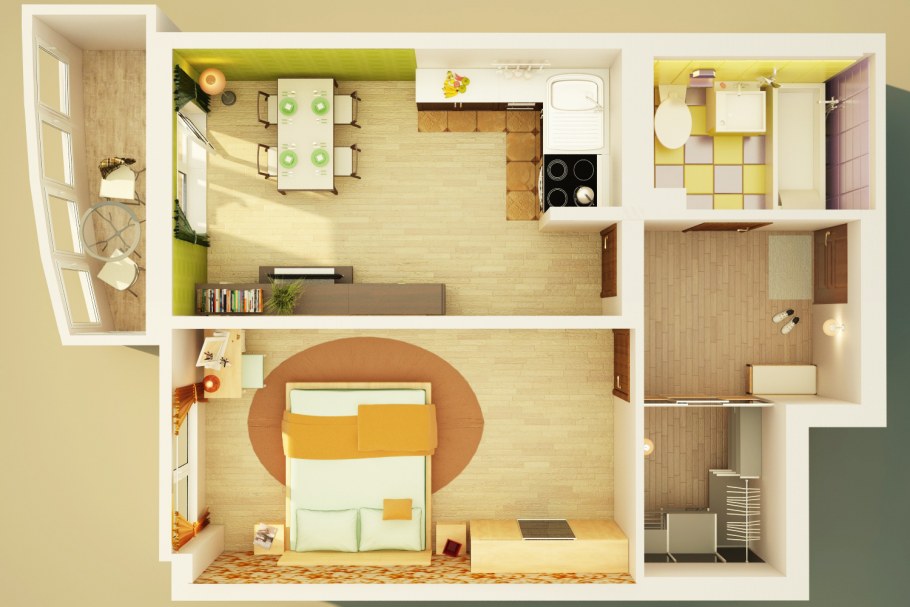 Интерьер однушки 40 кв.м