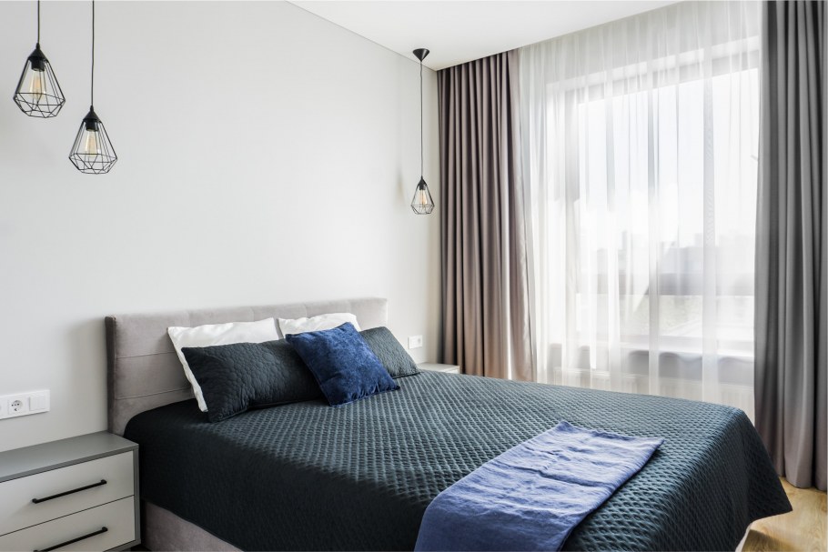 Спальня в серозеленвх тонах