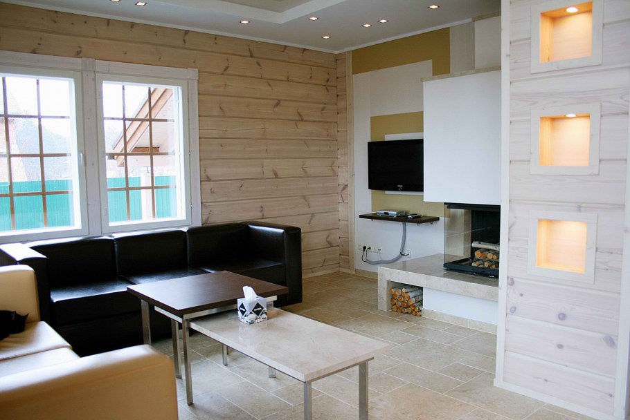 Спальня из имитации бруса