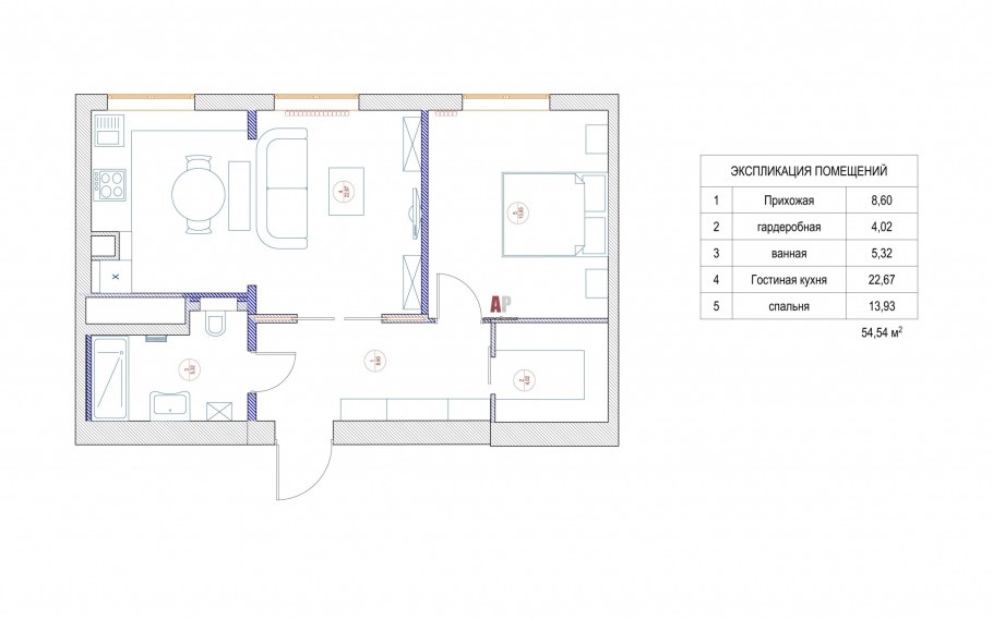 Планировка квартиры 2 комнатной 60кв