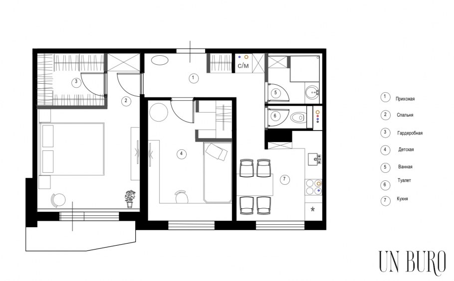 Двушка п3 расстановка мебели