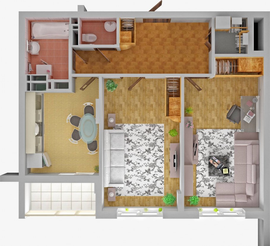 Планировка 60 кв