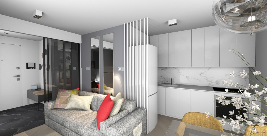 Интерьер линейной квартиры двушки