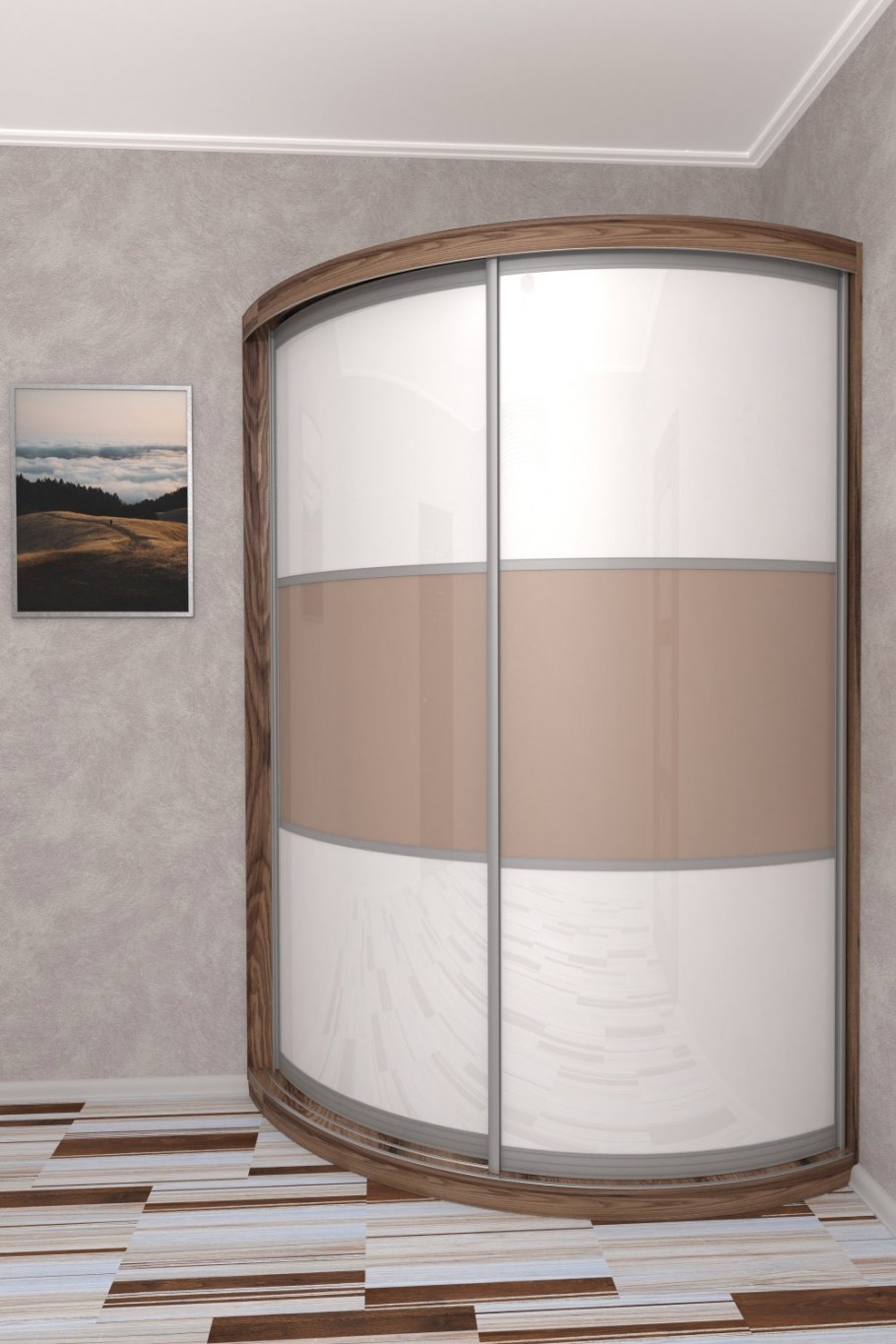 Радиусный шкаф-купе Мебелайн-8