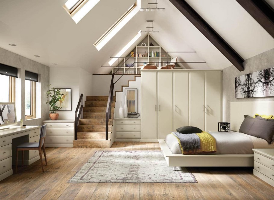 Дизайн мансарды с двускатной крышей