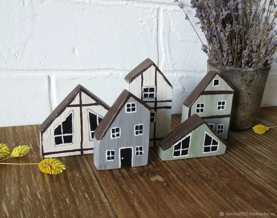 Деревянные домики декор