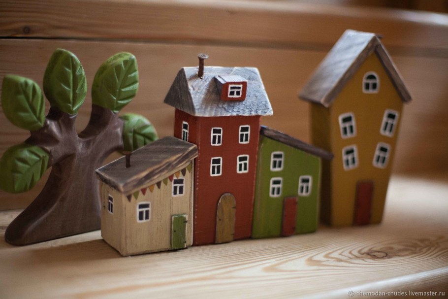 Деревянные домики декор