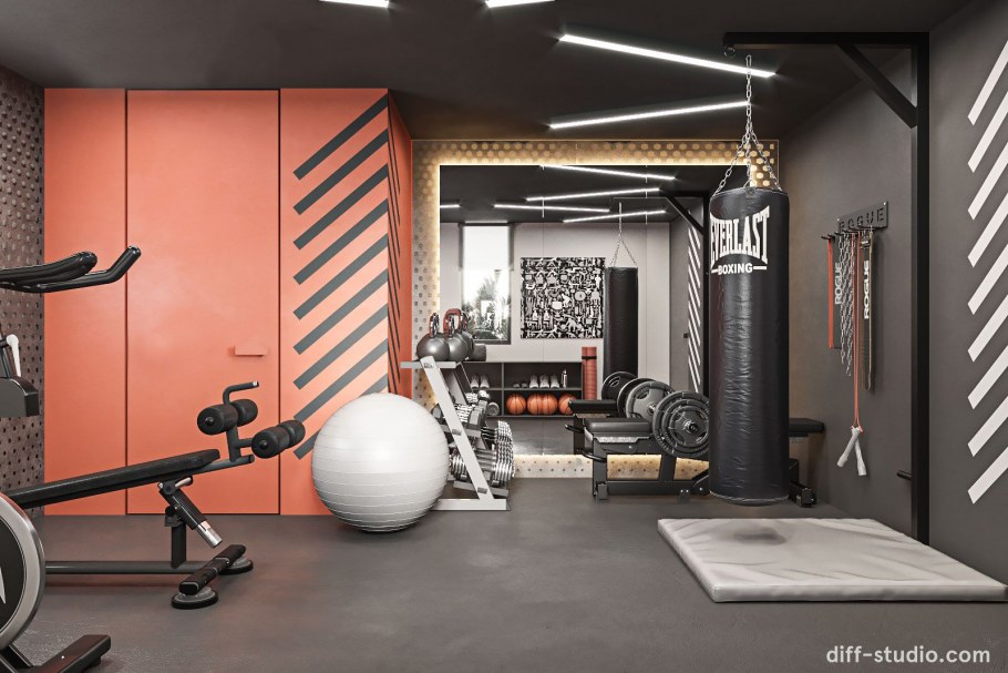 Домашний спортзал интерьер