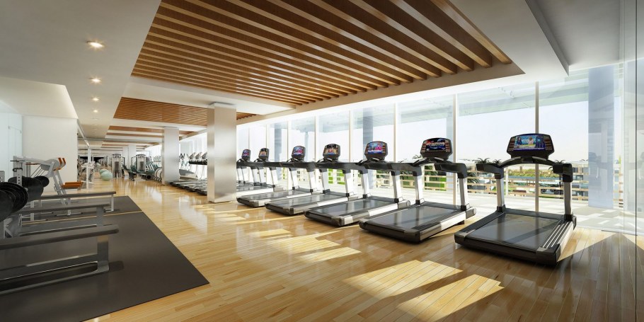 Спортзал черно желтый