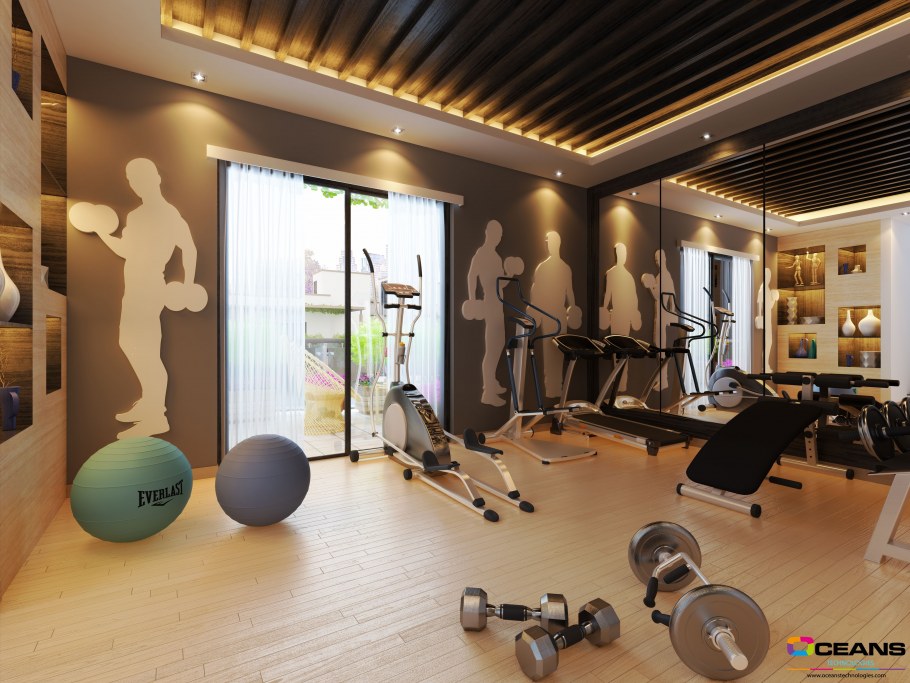 Интерьер фитнес зала