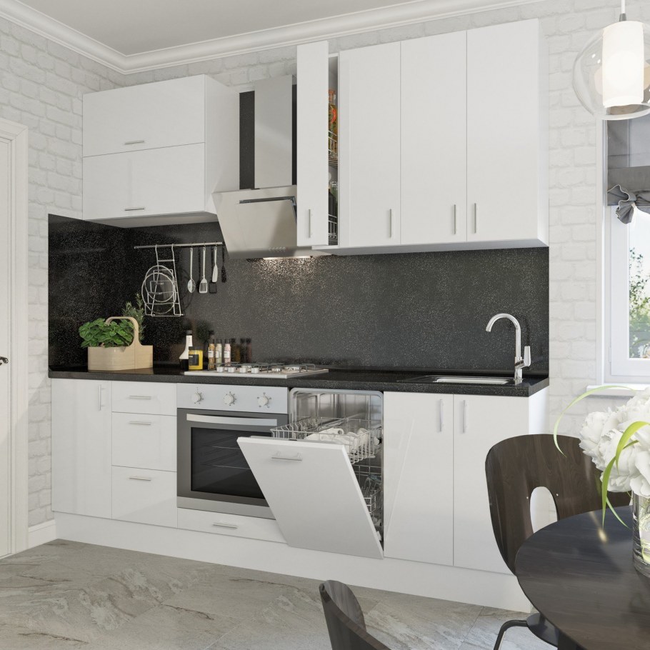 Кухня белая в7 кватро