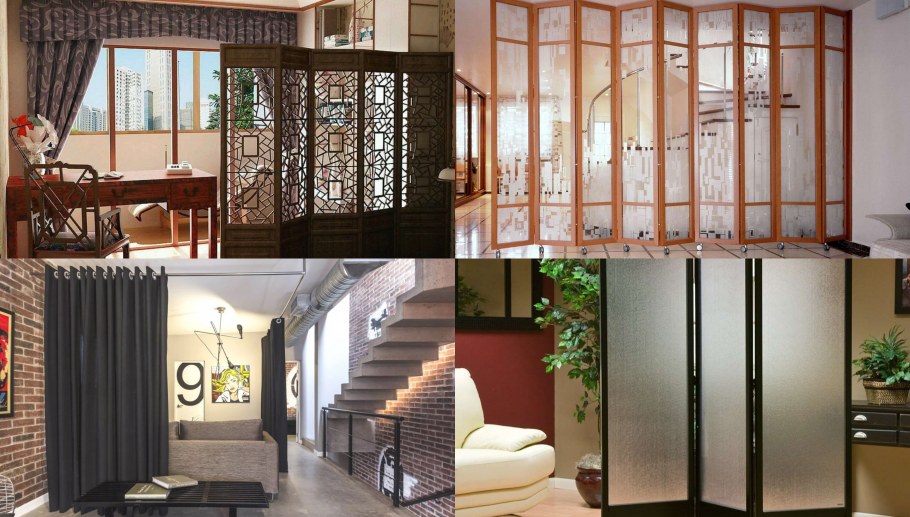 Передвижная перегородка в комнате