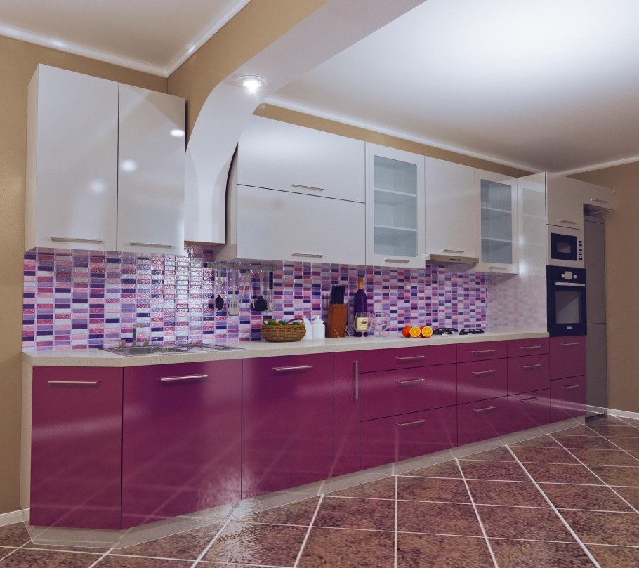 Стекло в интерьере кухни