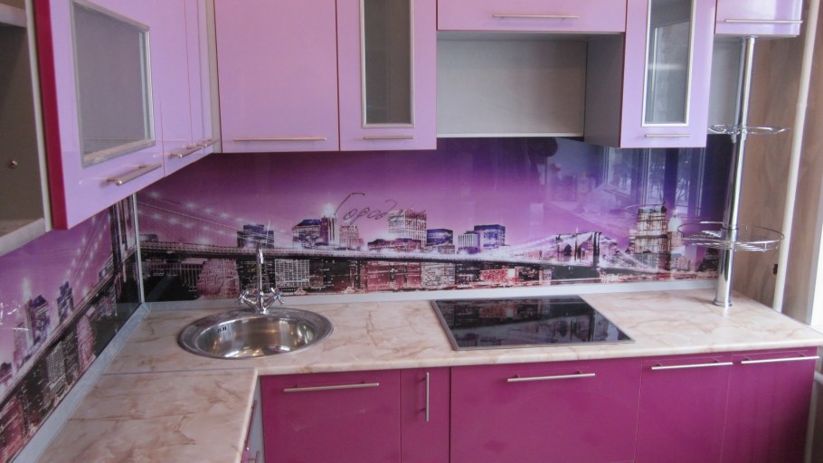 Кухонный фартук фиолетовый