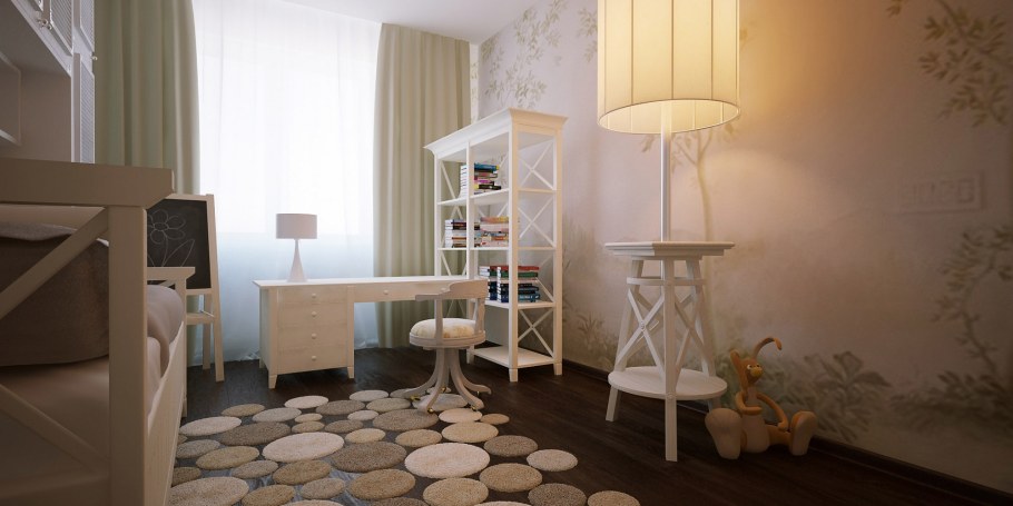 Детская комната с темным полом