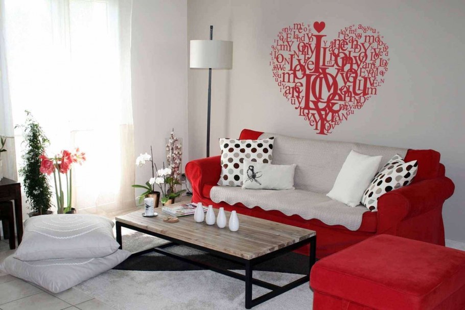 Спальня в черно красных тонах