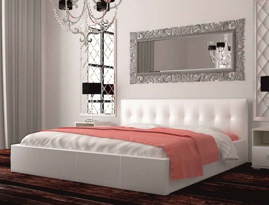 Интерьер спальни в современном стиле в красных тонах