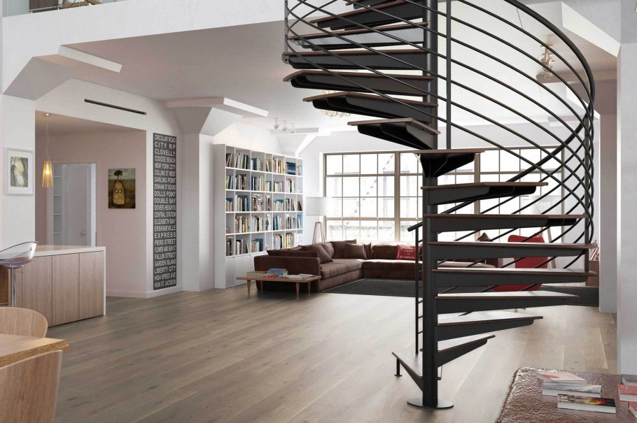 Винтовая лестница в интерьере