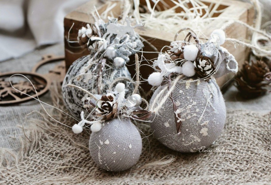 Елочные украшения из натуральных материалов