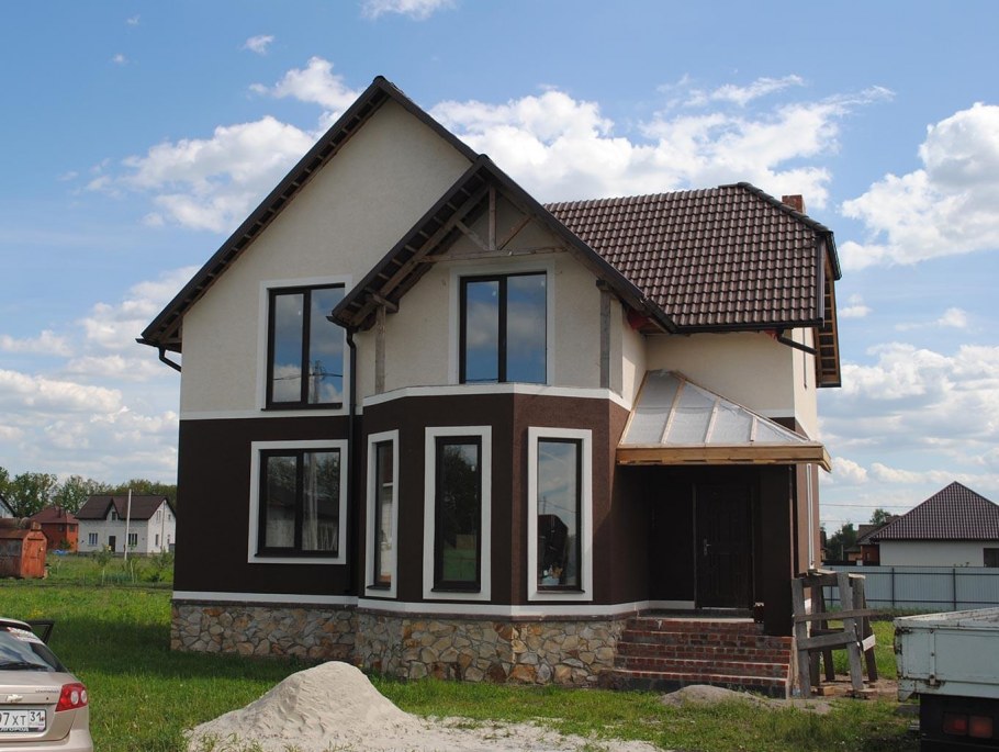 Двухцветная отделка фасадов