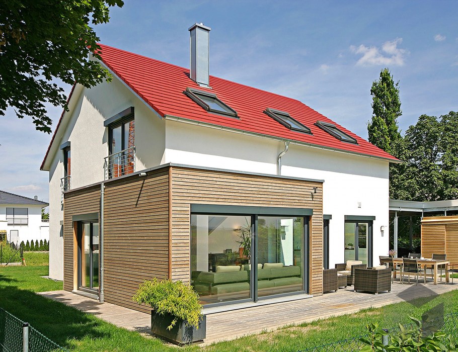 Двухцветные фасады домов