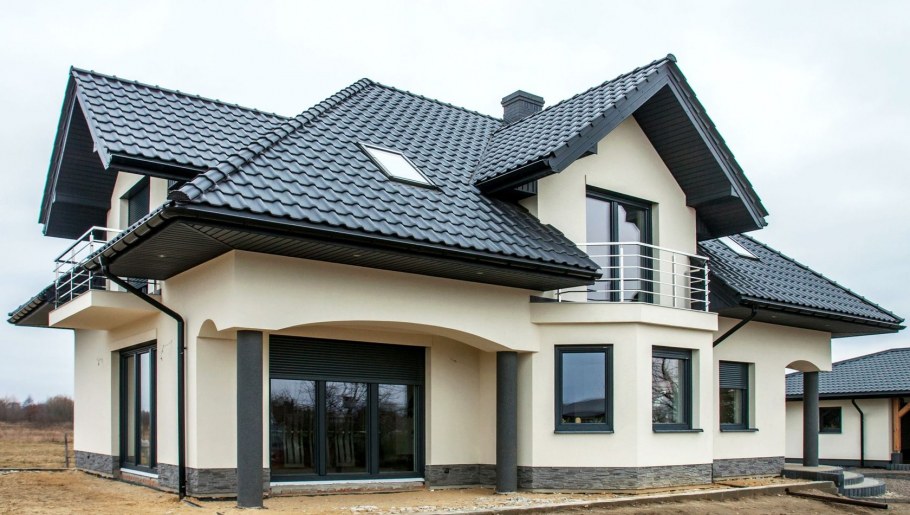 Оштукатуренный дом