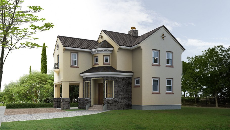 Цветовое решение фасадов коттеджей