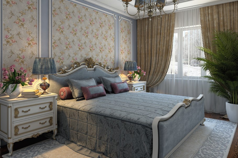 Покрывало в спальню в стиле Неоклассика
