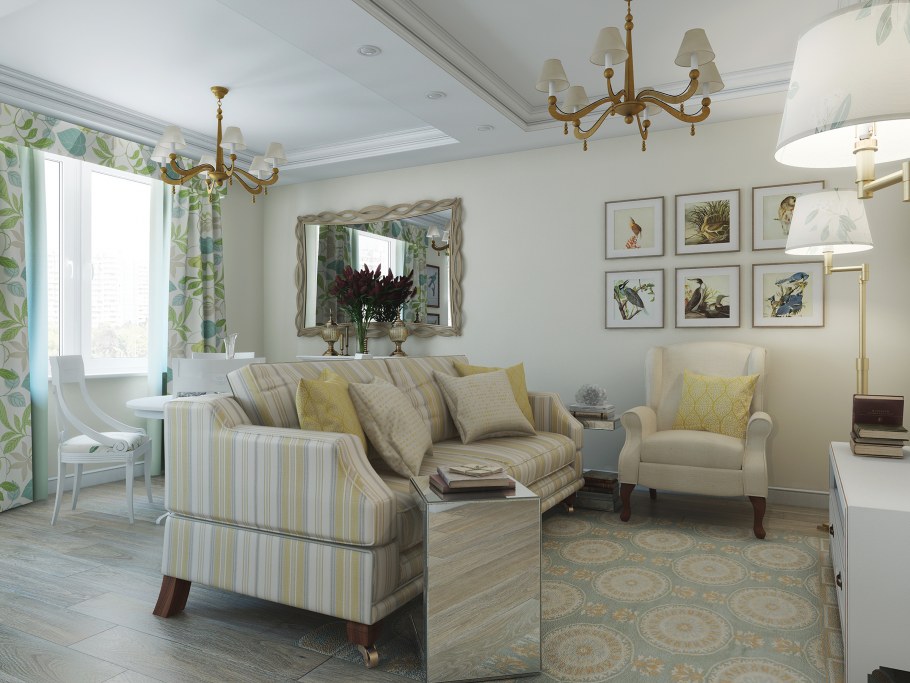 Кухня-гостиная в английском стиле