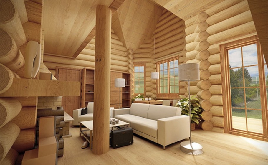 Брусовой дом внутри