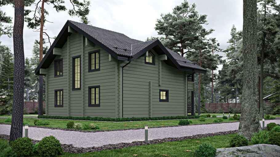 Серый дом из бруса
