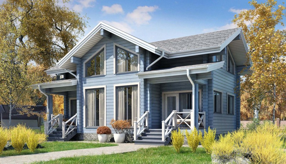 Серо голубой дом