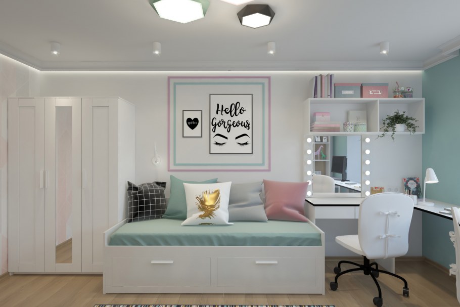 Планировка детской для двух девочек