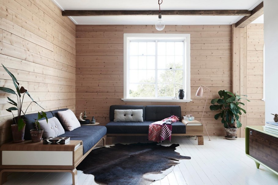 Интерьер в скандинавском стиле в деревянном доме