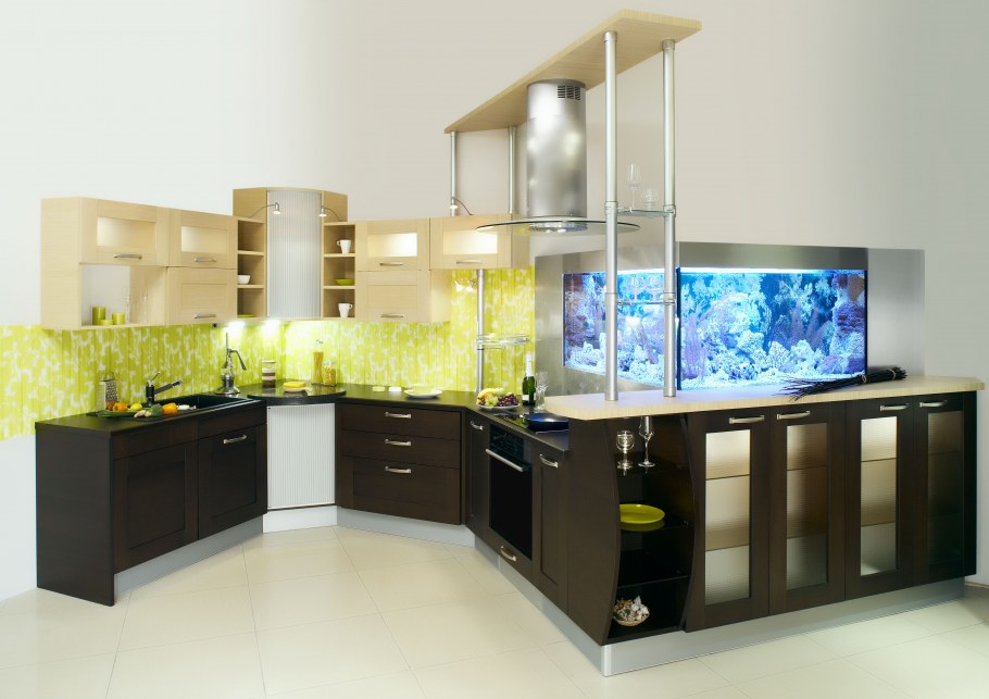 Кухонный гарнитур с аквариумом