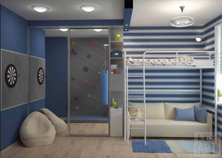 Комната с подиумом для подростка