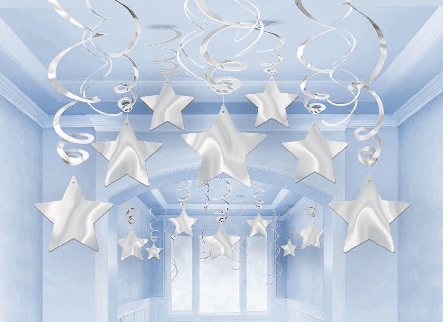 Подвесные новогодние украшения на потолок