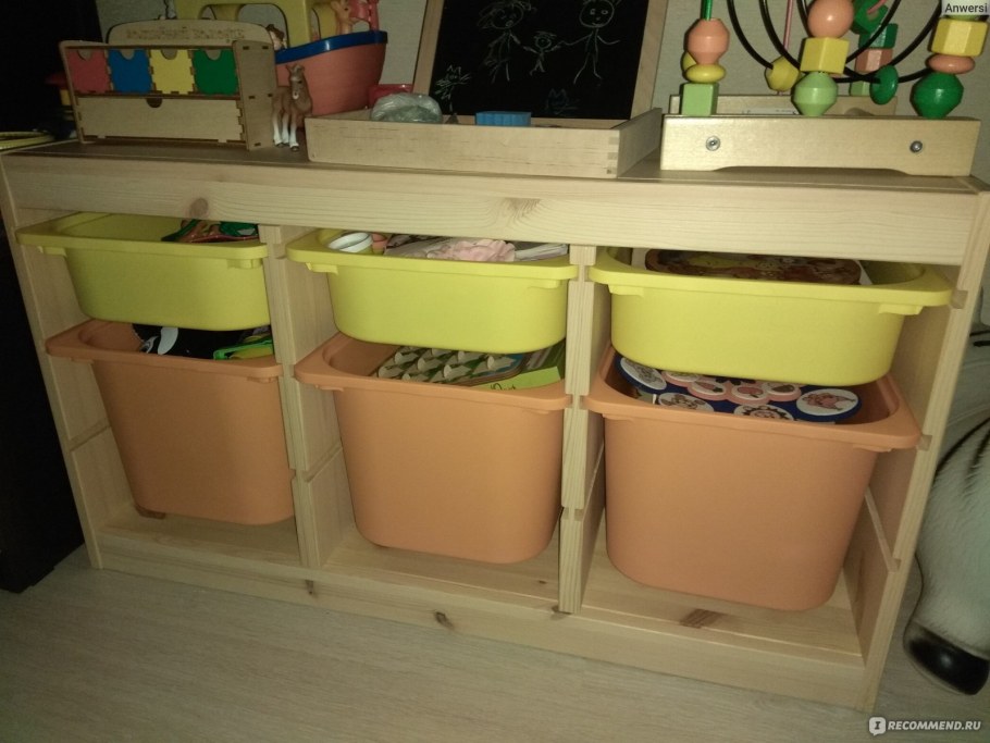 ТРУФАСТ комбинация д/хранения+контейнеры, белый, 99x44x94 см