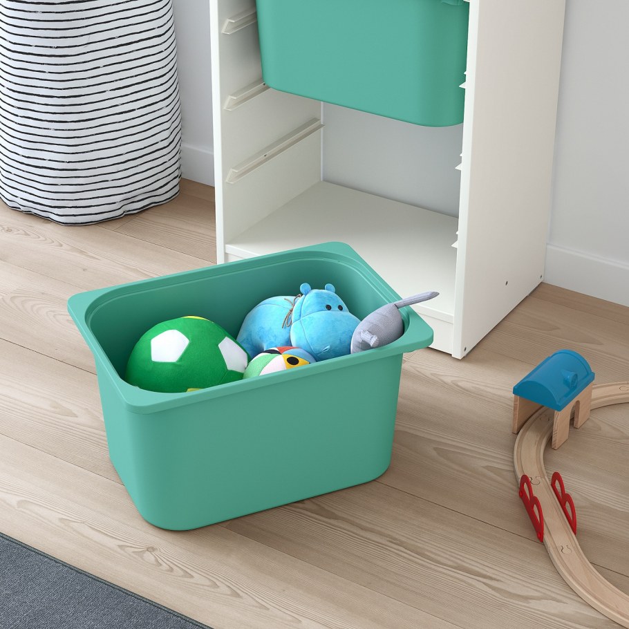 Trofast ТРУФАСТ комбинация д/хранения+контейнеры, белый/белый46x30x94 см